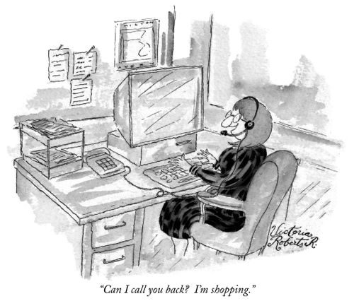 "Can I call you back? I'm shopping."
