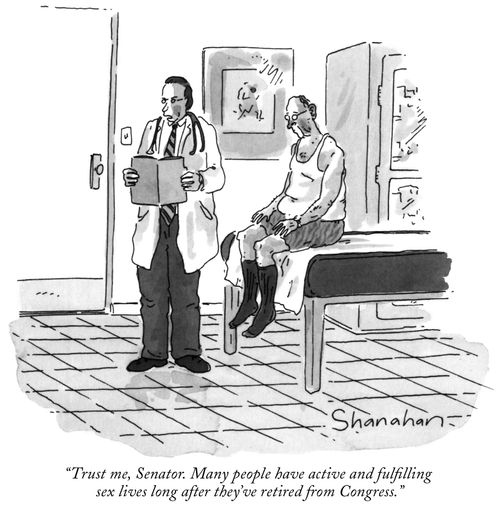 "Trust me, Senator. Many people have active and fulfilling sex lives long after they've retired from Congress."