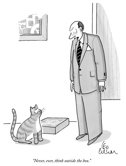 "Never, ever, think outside the box."