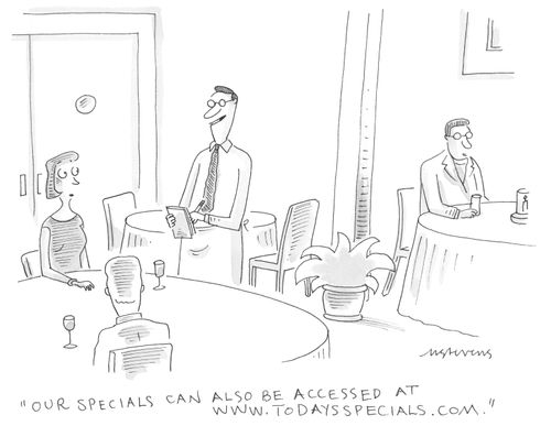 "Our specials can also be accessed at www.todaysspecials.com."