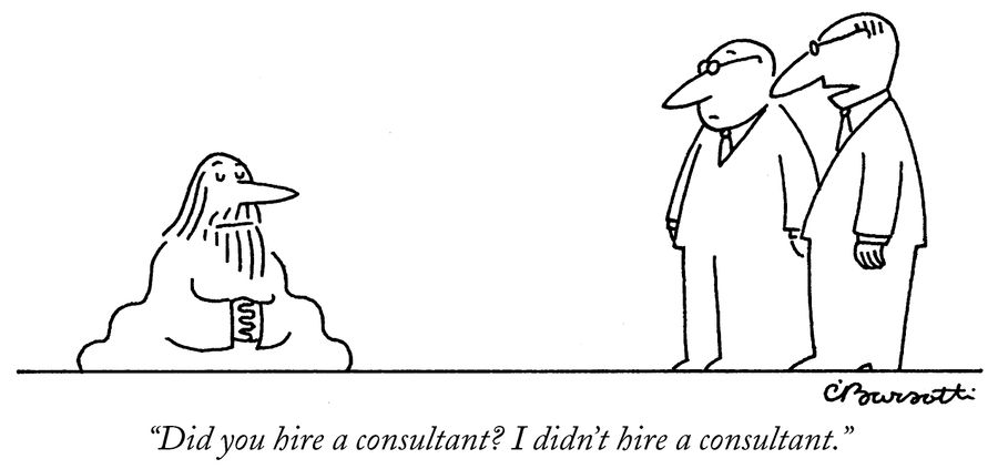 "Did you hire a consultant? I didn't hire a consultant."