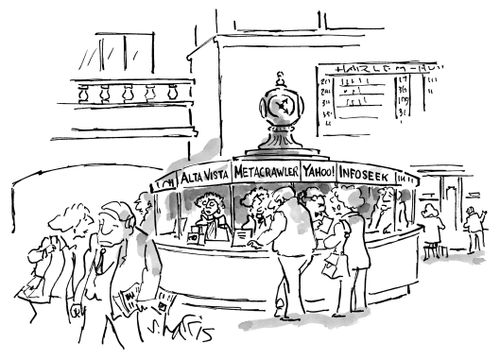Information booth consisting of internet search engines