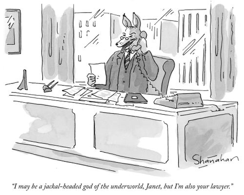 "I may be a jackal-headed god of the underworld, Janet, but I'm also your lawyer."