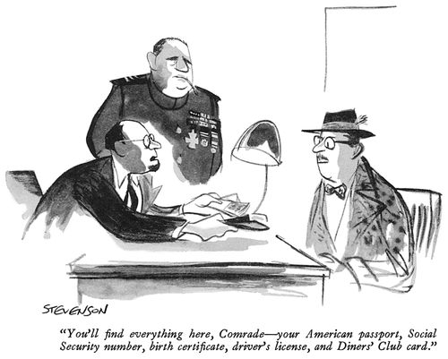 "You'll find everything here, Comrade—your American passport, Social Security number, birth certificate, driver's license, and Diners' Club card."