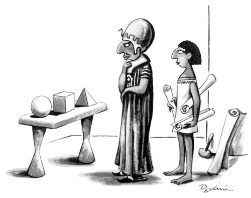 An ancient Egyptian surveys architectural models