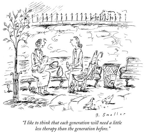 "I like to think that each generation will need a little less therapy than the generation before."