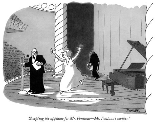 "Accepting the applause for Mr. Fontana—Mr. Fontana's mother."