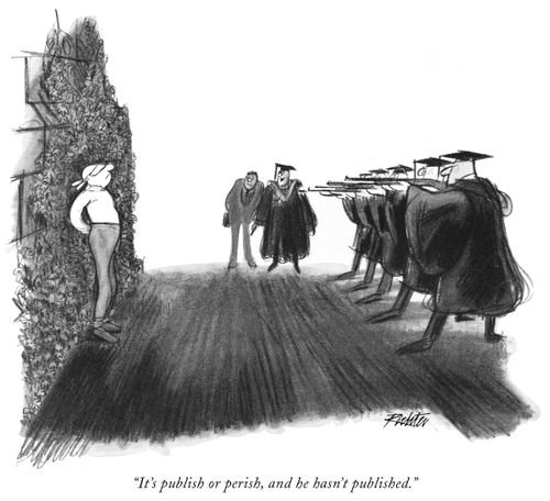 "It's publish or perish, and he hasn't published."