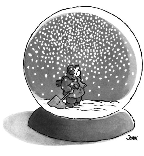 Snow Plow in a Snowglobe