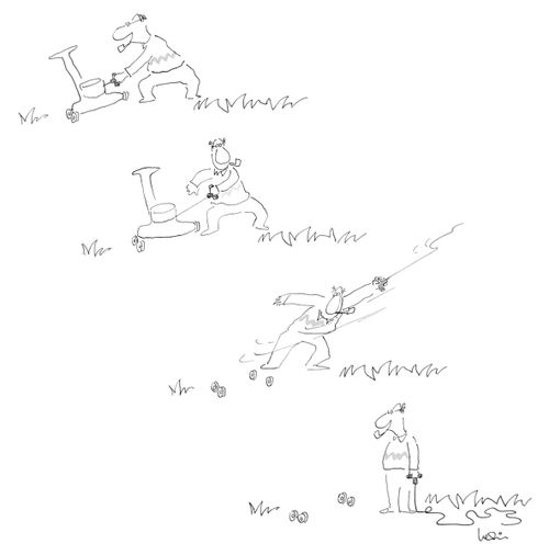 Pull-Start Lawnmower.