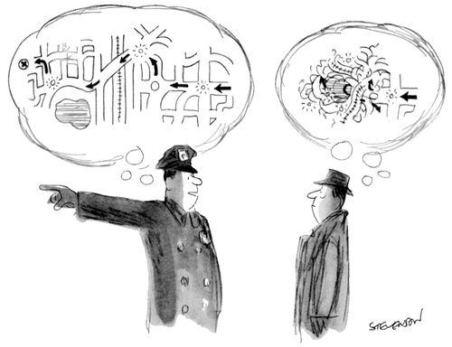 A man asks for directions