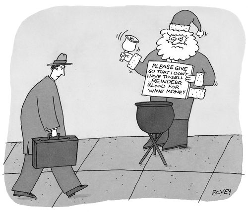 Please give so I don't have to sell reindeer blood for wine money.