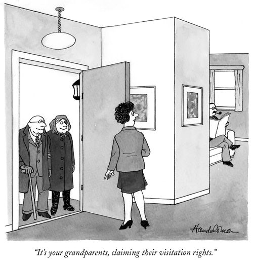 "It's your grandparents, claiming their visitation rights."