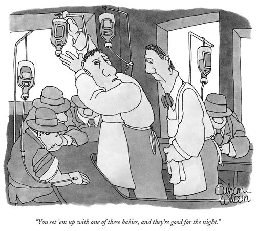 "You set 'em up with one of these babies, and they're good for the night."