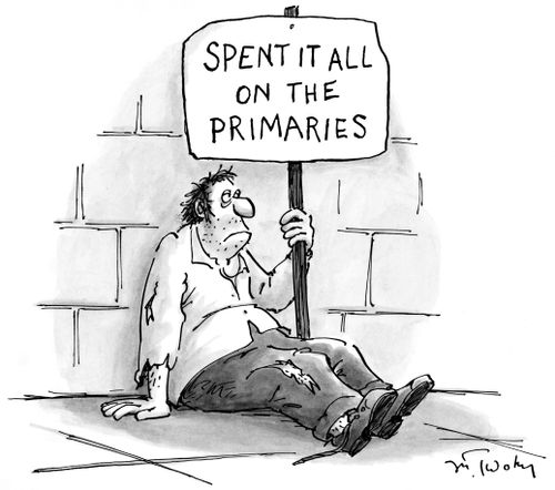 Spent it all on the primaries.