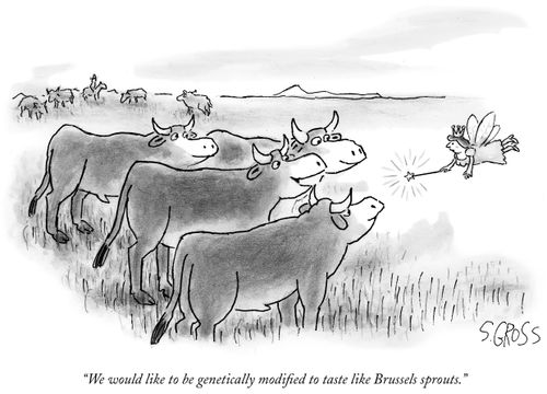"We would like to be genetically modified to taste like Brussels sprouts."