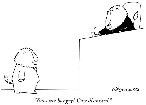 "You were hungry? Case dismissed."