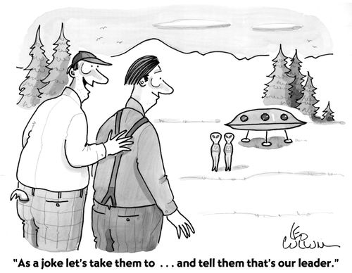 "As a joke let's take them to ... and tell them that's our leader."
