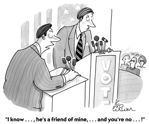 "I know...,he's a friend of mine,...and you're no...!"