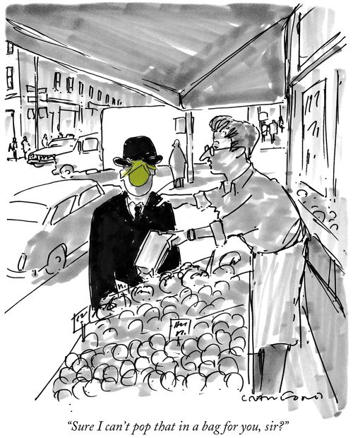 "Sure I can't pop that in a bag for you, sir?"