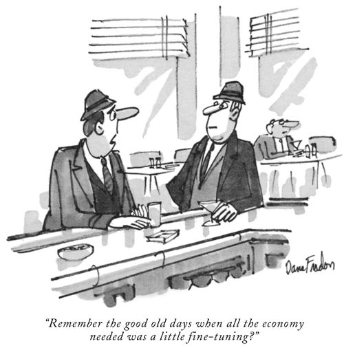 "Remember the good old days when all the economy needed was a little fine-tuning?"