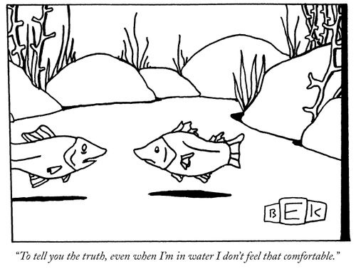 "To tell you the truth, even when I'm in water I don't feel that comfortable."