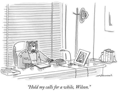 "Hold my calls for a while, Wilson."