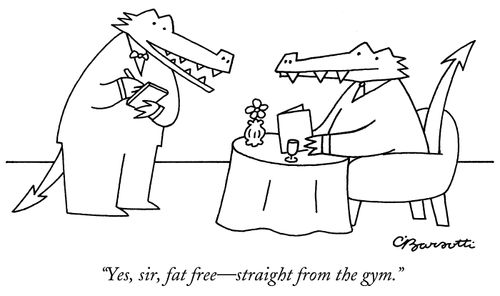 "Yes, sir, fat free—straight from the gym."
