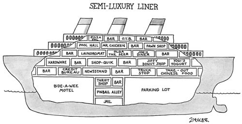 Semi-luxury liner.