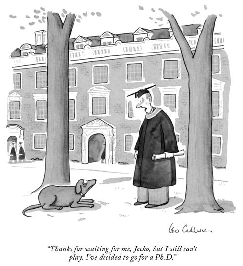 "Thanks for waiting for me, Jocko, but I still can't play. I've decided to go for a Ph.D."