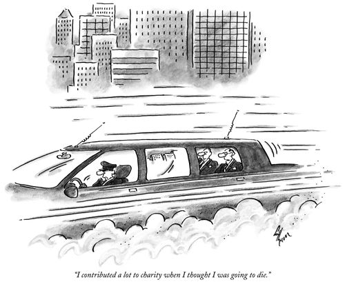"I contributed a lot to charity when I thought I was going to die."