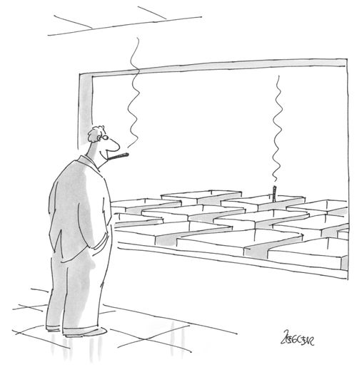 Smoking in office cubicles.
