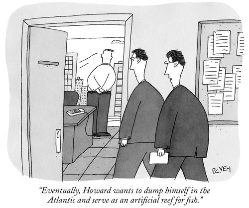 "Eventually, Howard wants to dump himself in the Atlantic and serve as an artificial reef for fish."
