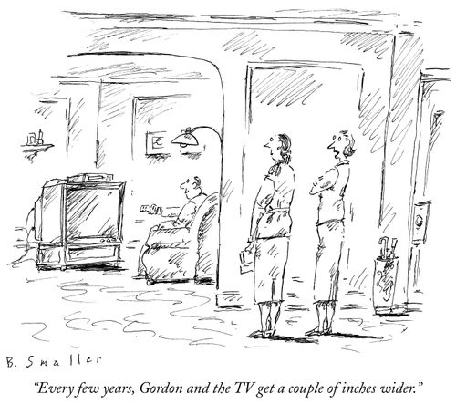 "Every few years, Gordon and the TV get a couple of inches wider."