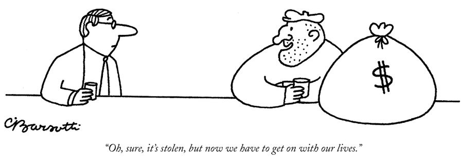 "Oh, sure, it's stolen, but now we have to get on with our lives."