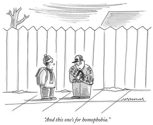 "And this one's for homophobia."