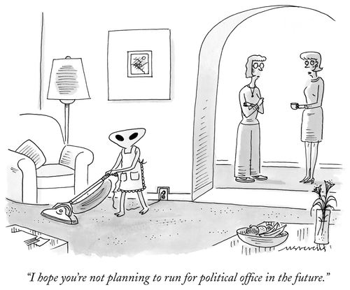 "I hope you're not planning to run for political office in the future."