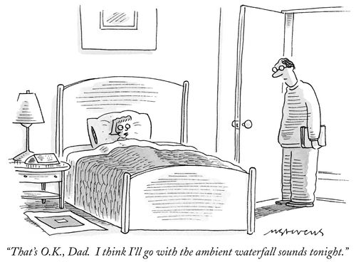 "That's O.K., Dad. I think I'll do with the ambient waterfall sounds tonight."