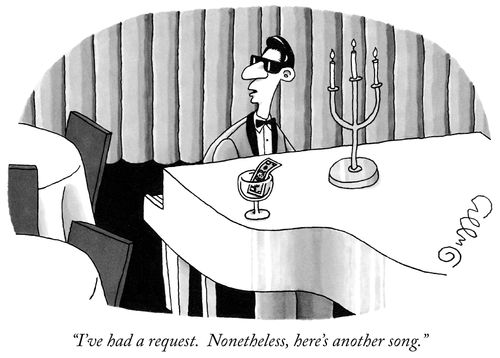"I've had a request. Nonetheless, here's another song."