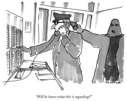 "Will he know what this is regarding?"