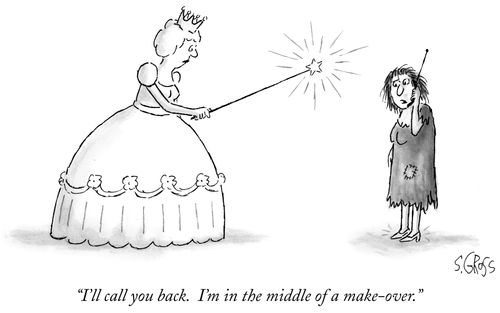 "I'll call you back. I'm in the middle of a make-over."