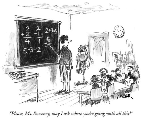 "Please, Ms. Sweeney, may I ask where you're going with all this?"