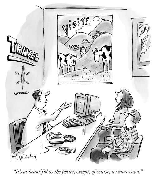 "It's as beautiful as the poster, except, of course, no more cows."