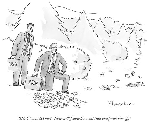 "He's hit, and he's hurt. Now we'll follow his audit trial and finish him off."