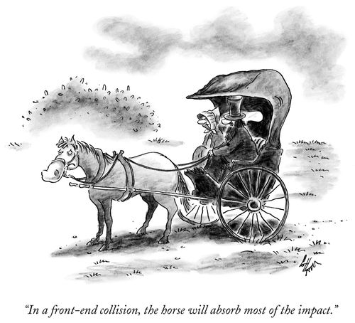 "In a front-end collision, the horse will absorb most of the impact."