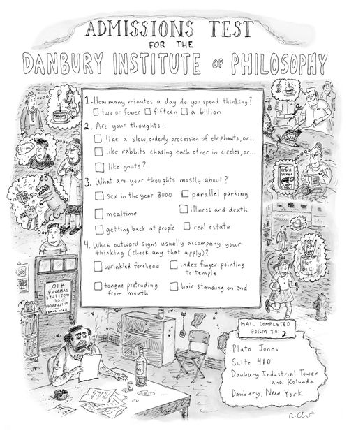 Admissions test for the Danbury Institute of Philosophy