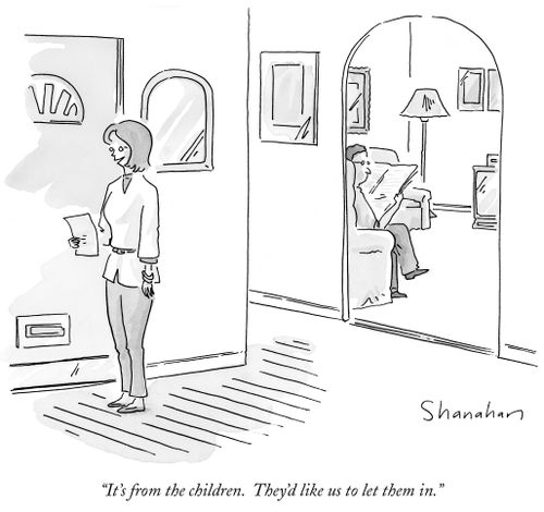 "It's from the children. They'd like us to let them in."