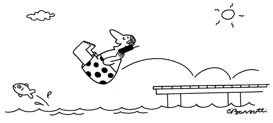 Man jumping into swimming pool with phone.