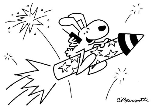 Blasting off.