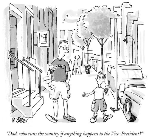 "Dad, who runs the country if anything happens to the Vice-President?"